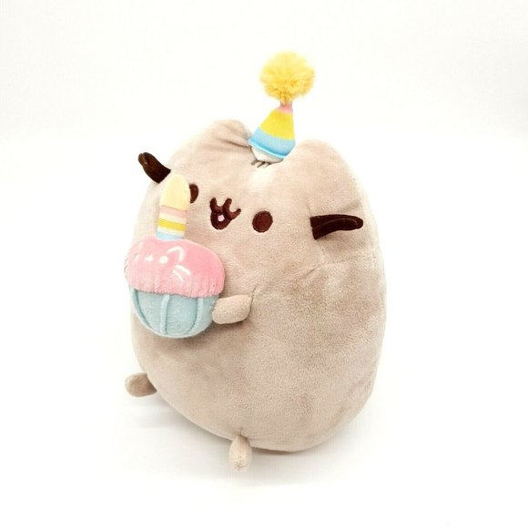 GUND Pusheen Birthday Cupcake Plush Stuffed Animal, Gray, 10.5" Snackables Clean - Picture 2 of 7
